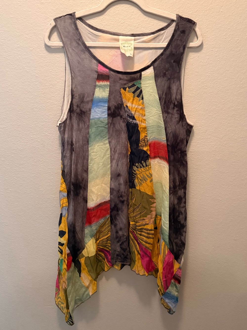 Fleur de lis Patchwork Tank top L